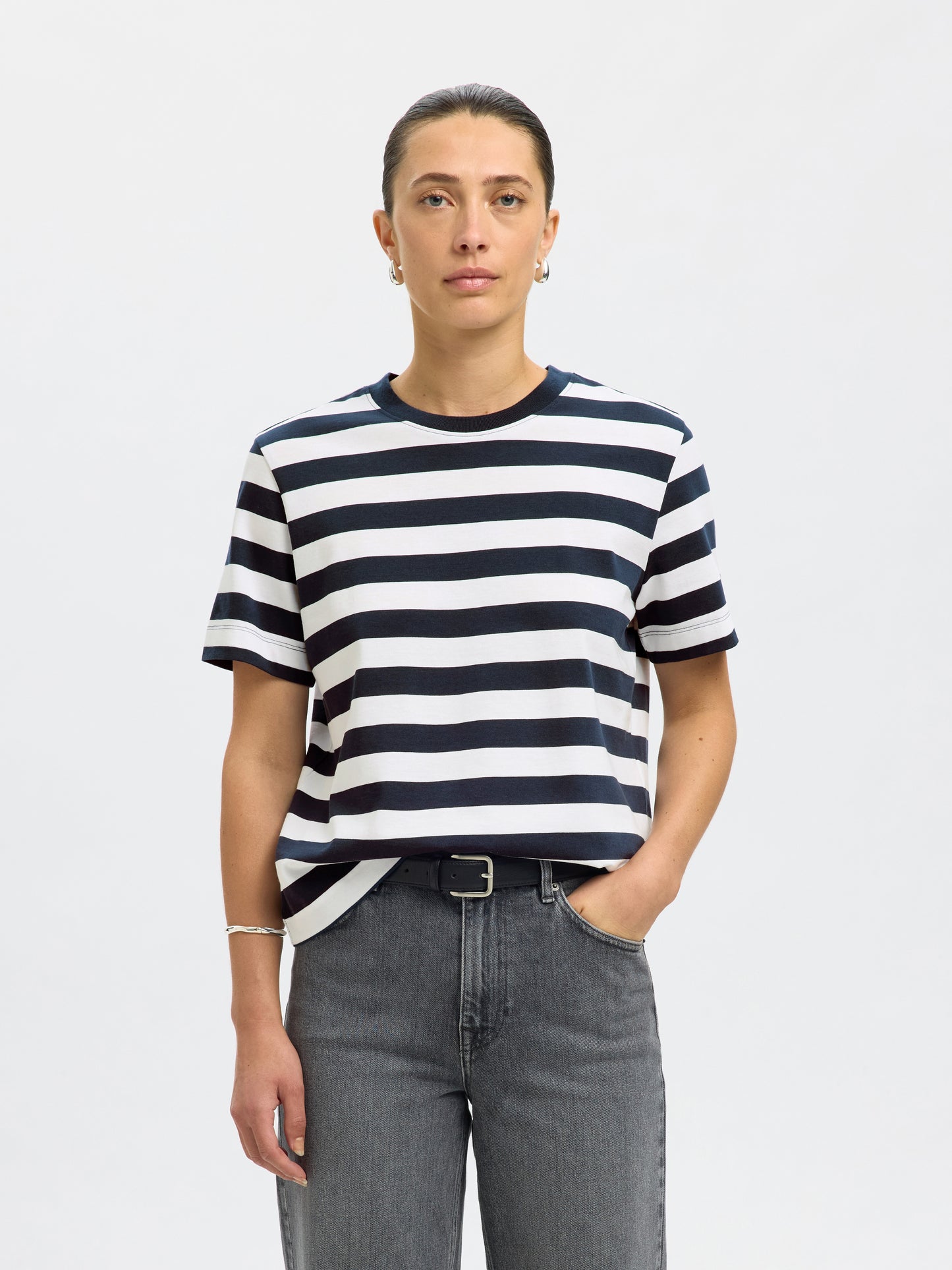 Fessential Boxy Striped Tee